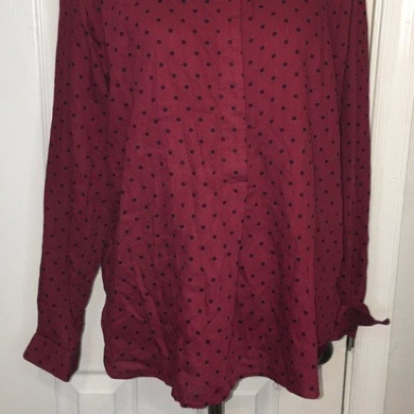 NWT Ann Taylor LOFT Polka Dot Softened Shirt - Picture 4 of 9